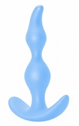 Голубая анальная пробка Bent Anal Plug Black - 13 см. - фото, цены