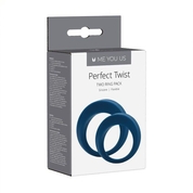 Набор из 2 синих эрекционных колец Perfect Twist Cock Ring Set - фото, цены
