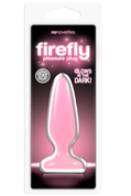 Розовая анальная пробка, светящаяся в темноте, Firefly Pleasure Plug - 10,1 см. - фото, цены