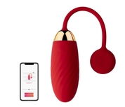 Красное виброяйцо Ella с управлением через смартфон - фото, цены