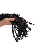Черная многохвостая плетеная плеть Leather Barbed Wire Flogger - 77 см. - фото, цены