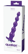 Фиолетовая анальная перезаряжаемая виброцепочка VeDO Quaker - 21 см. - фото, цены