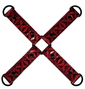 Красно-черные наручники и наножники Luxury Hogtie - фото, цены