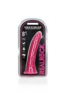 Розовый люминесцентный фаллоимитатор на присоске - 22 см. - фото, цены