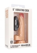 Телесный вибратор-реалистик Vibrating Realistic Cock 8 With Scrotum - 20 см. - фото, цены