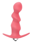 Розовая анальная пробка с вибрацией Spiral Anal Plug - 12 см. - фото, цены