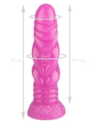 Розовая анальная втулка с рельефом - 21 см. - фото, цены