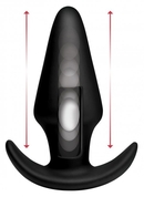 Черная анальная вибропробка Kinetic Thumping 7x Large Anal Plug - 13,3 см. - фото, цены