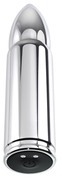 Серебристый вибромассажер-пуля Full Metall Love - 15 см. - фото, цены