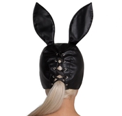 Чёрная маска кролика из экокожи - фото, цены
