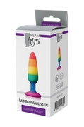 Разноцветная анальная втулка Rainbow Anal Plug Small - 11 см. - фото, цены