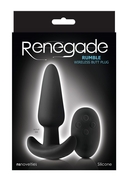 Чёрная анальная вибропробка с пультом ду Renegade Rumble Wireless Plug - 10 см. - фото, цены