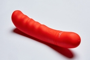 Красный вибратор Rhea для стимуляции G-точки - 18 см. - фото, цены