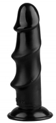 Черный реалистичный рельефный фаллоимитатор - 21,5 см. - фото, цены