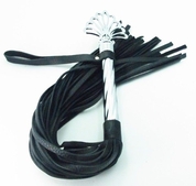 Черная плеть с металлической рукоятью - 60 см. - фото, цены