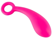 Гладкий розовый стимулятор с ручкой-кольцом Dildo Naughty Pink - 18,5 см. - фото, цены