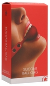 Красный силиконовый кляп-шарик Silicone Ball Gag с заклепками - фото, цены