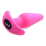 Розовая анальная вибропробка с пультом ду 21x Remote Control Vibrating Silicone Butt Plug - 10,4 см. - фото, цены