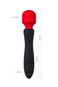 Черно-красный двусторонний вибромассажер Black Red - 21 см. - фото, цены