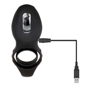 Черное эрекционное кольцо со стимулятором клитора Mr. Flicker - фото, цены