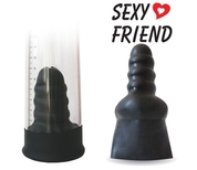 Черная насадка для помпы Sexy Friend размера L - фото, цены