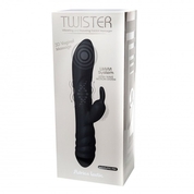 Черный вибратор с клиторальным стимулятором Twister - 23 см. - фото, цены