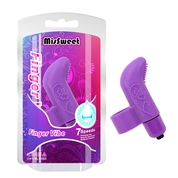 Фиолетовая вибронасадка на палец MisSweet - 7,4 см. - фото, цены