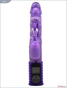 Фиолетовый виброкомпьютер с ЖК-экраном и 9 режимами вибрации - 25 см. - фото, цены