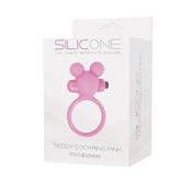 Розовое эрекционное виброкольцо Teddy Cockring Silicone - фото, цены