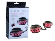 Розово-чёрные кожаные наручники Wrists Cuffs с геометрическим узором - фото, цены