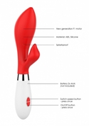 Красный вибратор-кролик Achelois - 21,8 см. - фото, цены