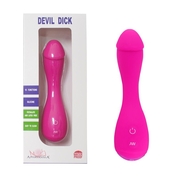 Розовый вибратор Devil Dick - 16 см. - фото, цены