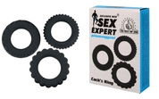Набор из 3 рельефных эрекционных колец Sex Expert - фото, цены