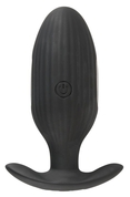 Черная анальная втулка с вибрацией и электростимуляцией Vibrating E-Stim Butt Plug - 9,2 см. - фото, цены