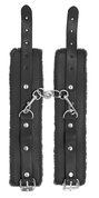 Черные наручники Plush Leather Hand Cuffs - фото, цены