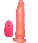 Розовый вибромассажёр-реалистик на присоске - 17,5 см. - фото, цены