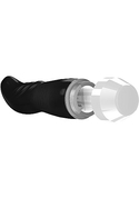 Чёрный вибратор Liora с изогнутой головкой - 15,1 см. - фото, цены