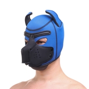 Синяя неопреновая БДСМ-маска Puppy Play - фото, цены