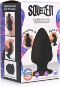 Черная мягкая анальная пробка Squeezable Small Anal Plug - 9 см. - фото, цены