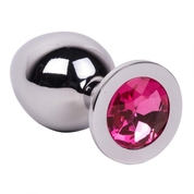 Большой стальной плаг с розовым кристаллом Pink Bubble Gum - 9,5 см. - фото, цены