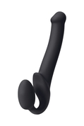Черный безремневой страпон Silicone Bendable Strap-On - size M - фото, цены