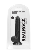 Черный фаллоимитатор Realistic Cock With Scrotum - 24 см. - фото, цены