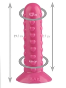 Розовая анальная втулка с шипиками - 19,5 см. - фото, цены