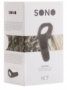 Серое эрекционное кольцо Sono №7 с язычком - фото, цены