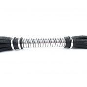 Черная длинная плеть с серебристой ручкой - 60 см. - фото, цены