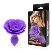 Фиолетовая гладкая анальная втулка-роза - фото, цены