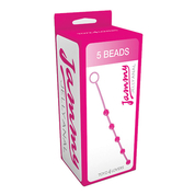 Розовая анальная цепочка с 5 шариками Jammy Jelly Anal 5 Beads Pink - 38 см. - фото, цены