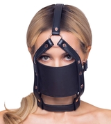 Черный намордник с кляпом-шаром Head Harness With A Gag - фото, цены