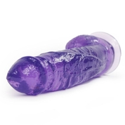 Фиолетовый фаллоимитатор на присоске из гелевого материала - 22,8 см. - фото, цены