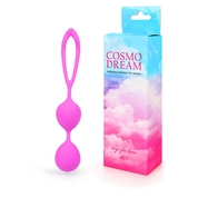 Розовые силиконовые вагинальные шарики с петлей - 17 см. - фото, цены